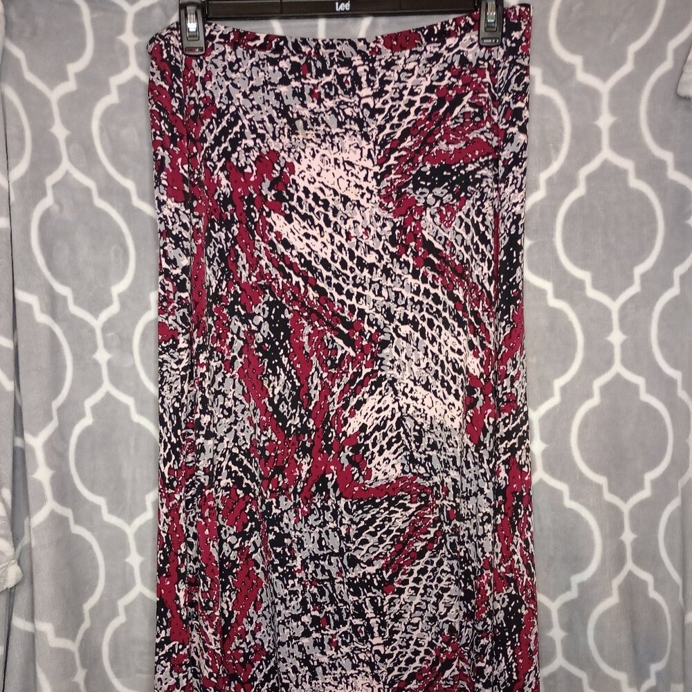 Cato Woman Colorful Abstract Elastic Waist Lined Skirt Size 14/16W